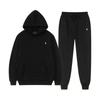 Autumn/Winter Solid Color Hooded Sweatshirt and Sport Pants Set - Unisex Casual Two-Piece