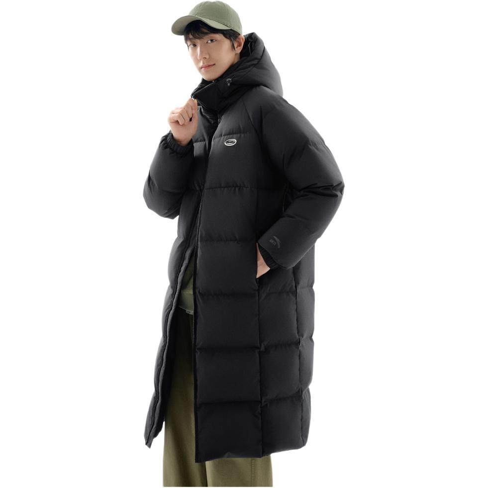 Anta Casual Long Down Jacket With Zipper And Hood Men Outerwear 952548911-2