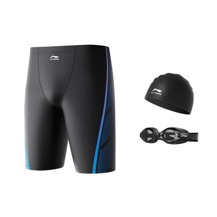 Li Ning Swimming Shorts Men's Black Blue LNKV207-1