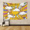 Retro 70s Tapestry Floral Pattern Rainbow Sun Landscape Abstract Art 60s Vintage Boho Home Decor Wall Hanging