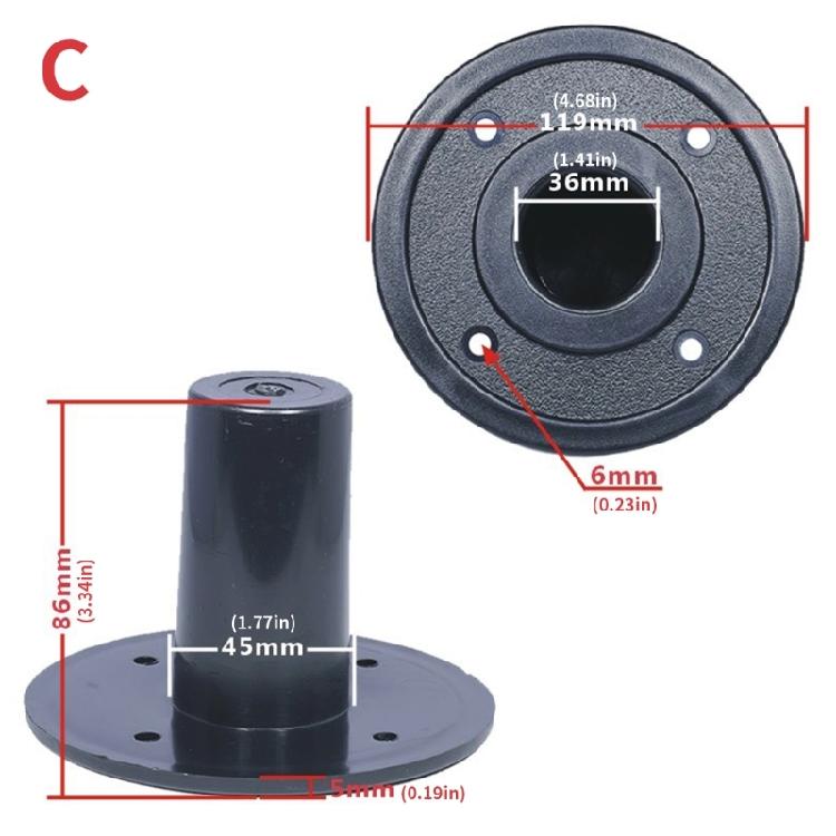 Universal Speaker Stand Top Hat Poles Mount Bracket For 12/15Inch Cabinets Heavy Duty Black Plastic Construction