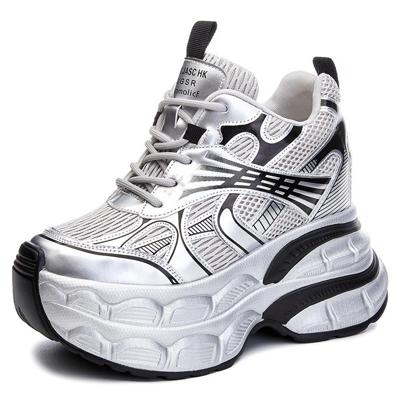 Inner Height Increase New Breathable Dad Shoes Platform Mesh Small Sports and Leisure Shoes A1
