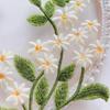 2 Stück Grüne Blatt-Gänseblümchen-Blumen-Bestickte Aufnäher Elegante Exquisite Kleidung Applikation Vintage Kleidung Aufnäher Nähen