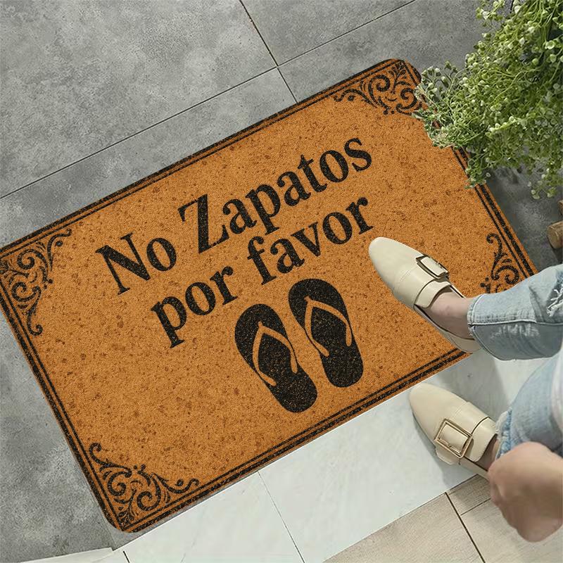 Decorative Rustic Spanish No Zapatos Por Favor Welcome Doormat Mat Porch Entrance Rug Home House Decor Entry Floor Mat