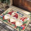 Christmas Gnome Floor Mat Entryway Bathroom Non-Slip Door Cartoon Snowflake Design Crystal Velvet Washable