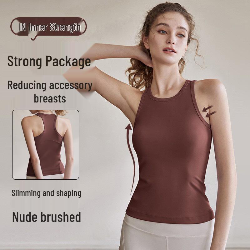 

Women s Summer Sleeveless Yoga Top: One-Piece Sports Vest for Outdoor Training and Fitness Activities Medium
