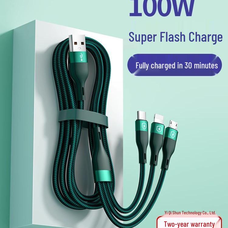 Universal Fast Charging 3-in-1 Multi-Head Cable for Car and Phone