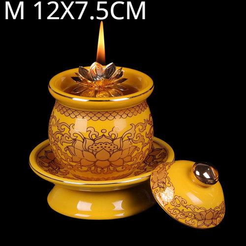 Классический и креативный керамический фонарь в виде лотоса для дома в зале Будды, предлагающий съедобную масляную лампу и масляную лампу, буддизм фэн-шуй