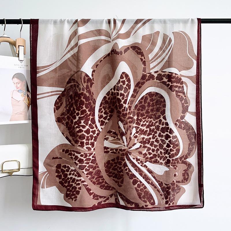 Women S Vintage Floral Print Soft Long Scarf For Autumn Winter