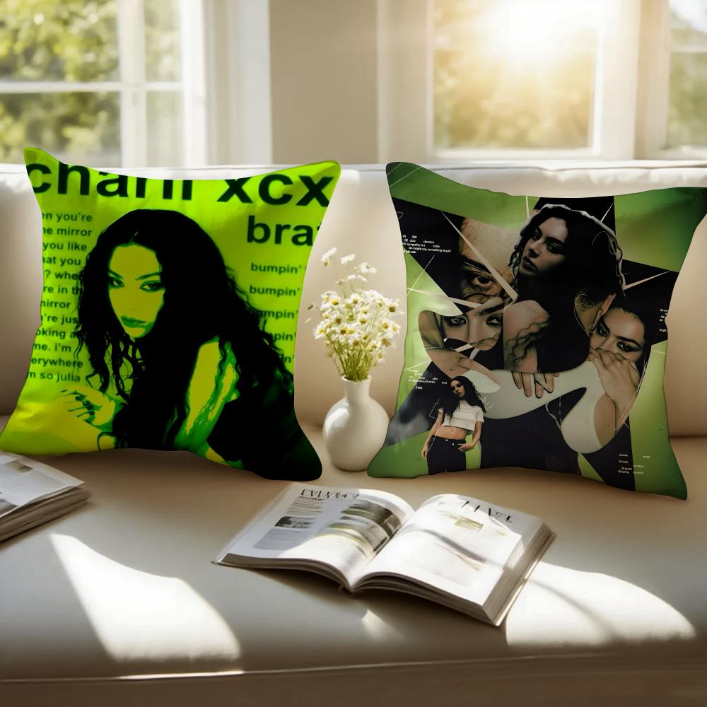 Bold Pop British Singer CCharli XCX Cushion Cover Pillowcase Antidustmite Invisible Zipper Short Plush Sofa Cushion