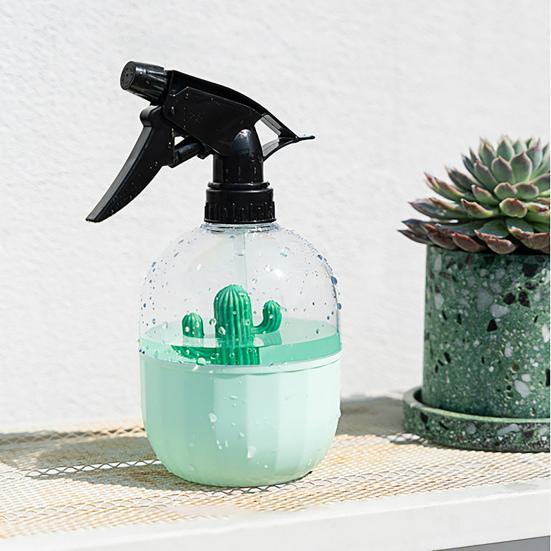 500 ml Sprühflasche, auslaufsicher, großes Fassungsvermögen, tragbar, Gartenbewässerung, Kaktus-Dekor, Gießkanne für Zuhause
