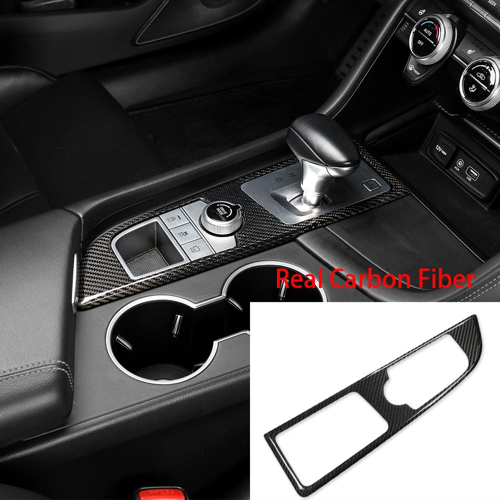 Real Carbon Fiber Center Console Cover Trim Car Interior Decor Accessories For Genesis G70 -2026 LHD Car Supplies