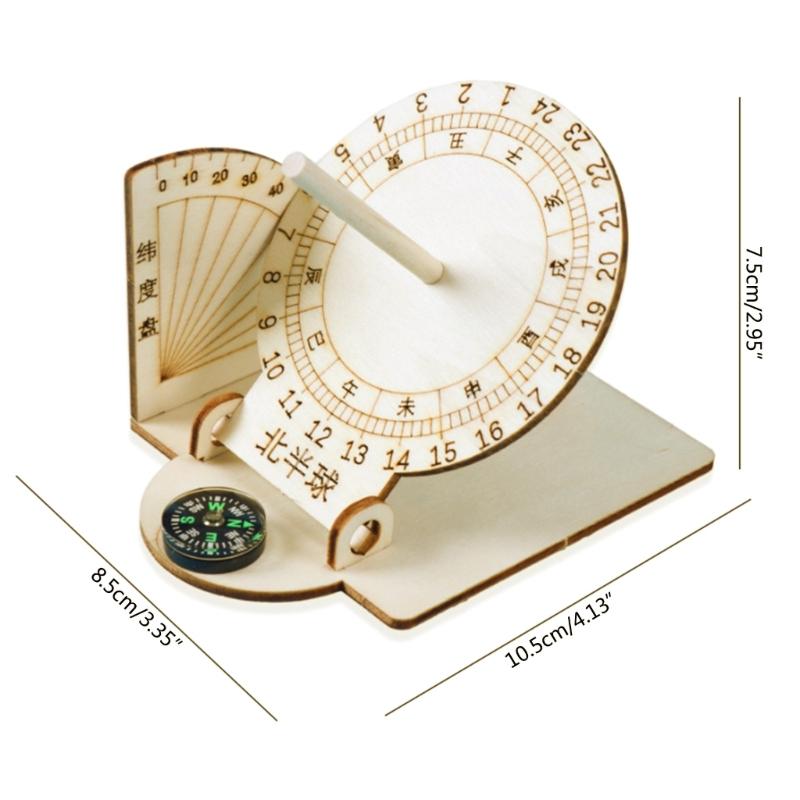 Sundials Clocks Home Decorations Scientific Models Wooden-Sundials Models Geography Teaching Tool