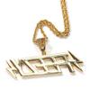 Zircon Copper Necklace Simple Hip Hop Lightning FEEZY Letter Pendant Necklace Accessories