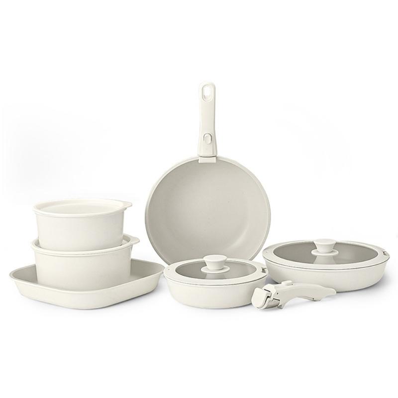 Detachable Handle Nonstick Cookware Set Aluminum Frying Pan Skillets Cookware For Sauteing Steak And Stir Fry