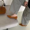 2025 New Pointed Versatile Shallow Mouth Soft Bottom Suede Foot Cover Commuter Work Low Slope Heel Women's Single Shoes