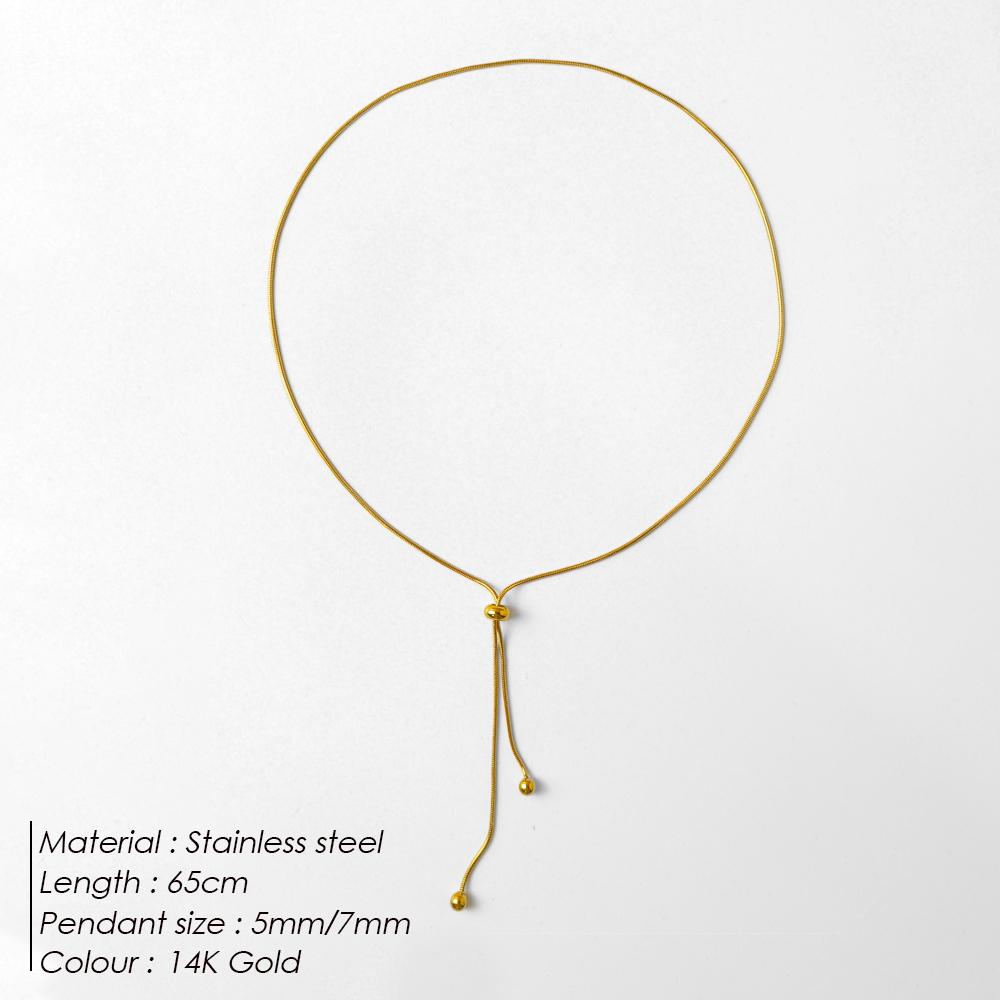 

Orazio, 14-каратное золото, кулон из нержавеющей стали, ожерелье, Y-образные бусины, круглая ключица, длинная цепочка в виде змеи, женские ювелирные изделия, подарок