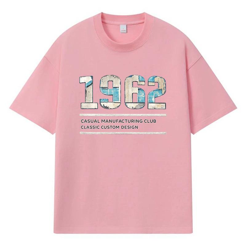 1962 Printed Graphic Streetwear Y2k Harajuku Clothes 100% Cotton T Shirt Casual Oversized Summer Men T-shirt