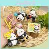 Panda Charming Fluffy Keychain Fun Zoo Character Keyring Colorful Resin Material Design