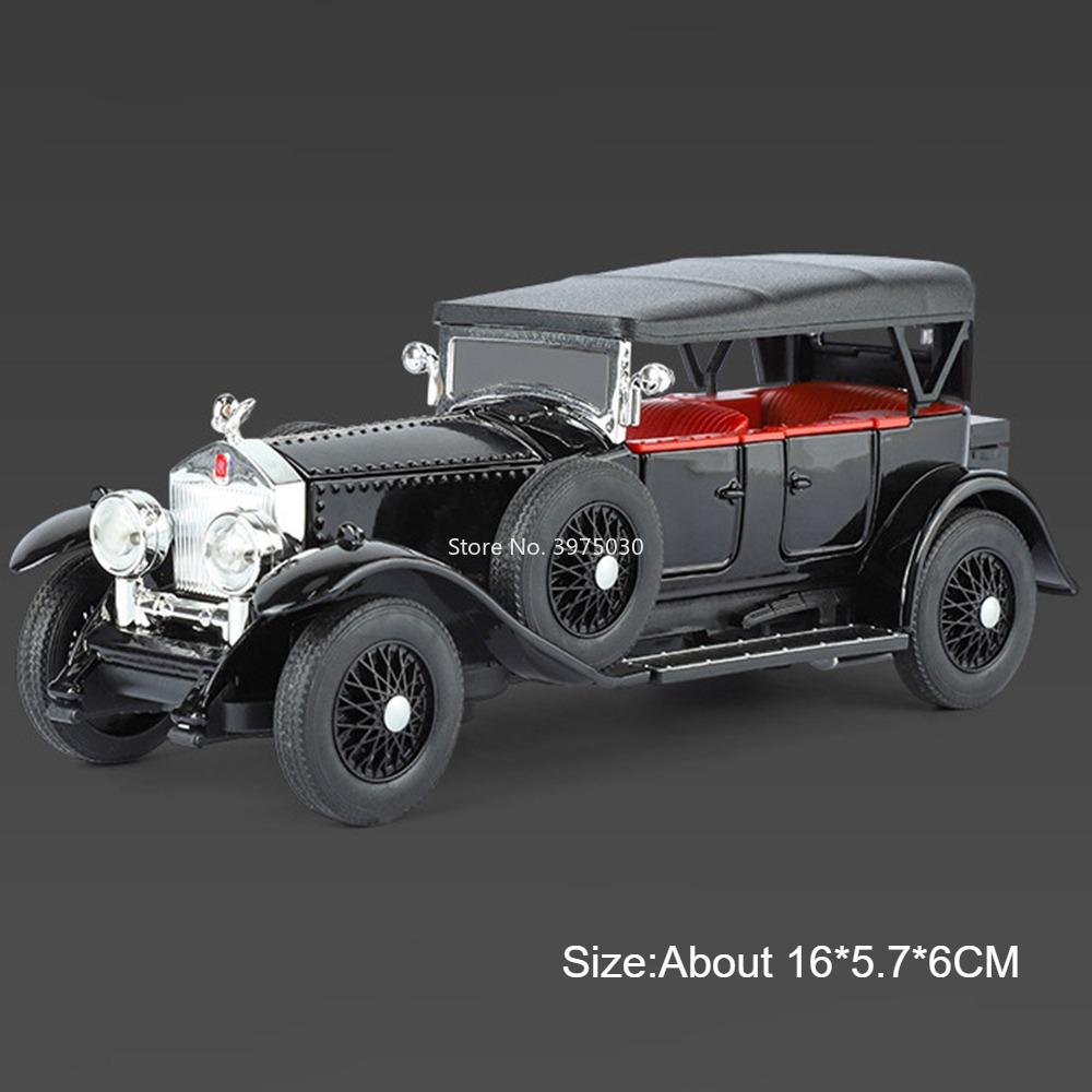 1:32 Scale Alloy Rolls Royce Phantom 500K Vintage Cars Model Toys Wheel Shock Absorption Pull Back Vintage Vehicle for Boys' Toy