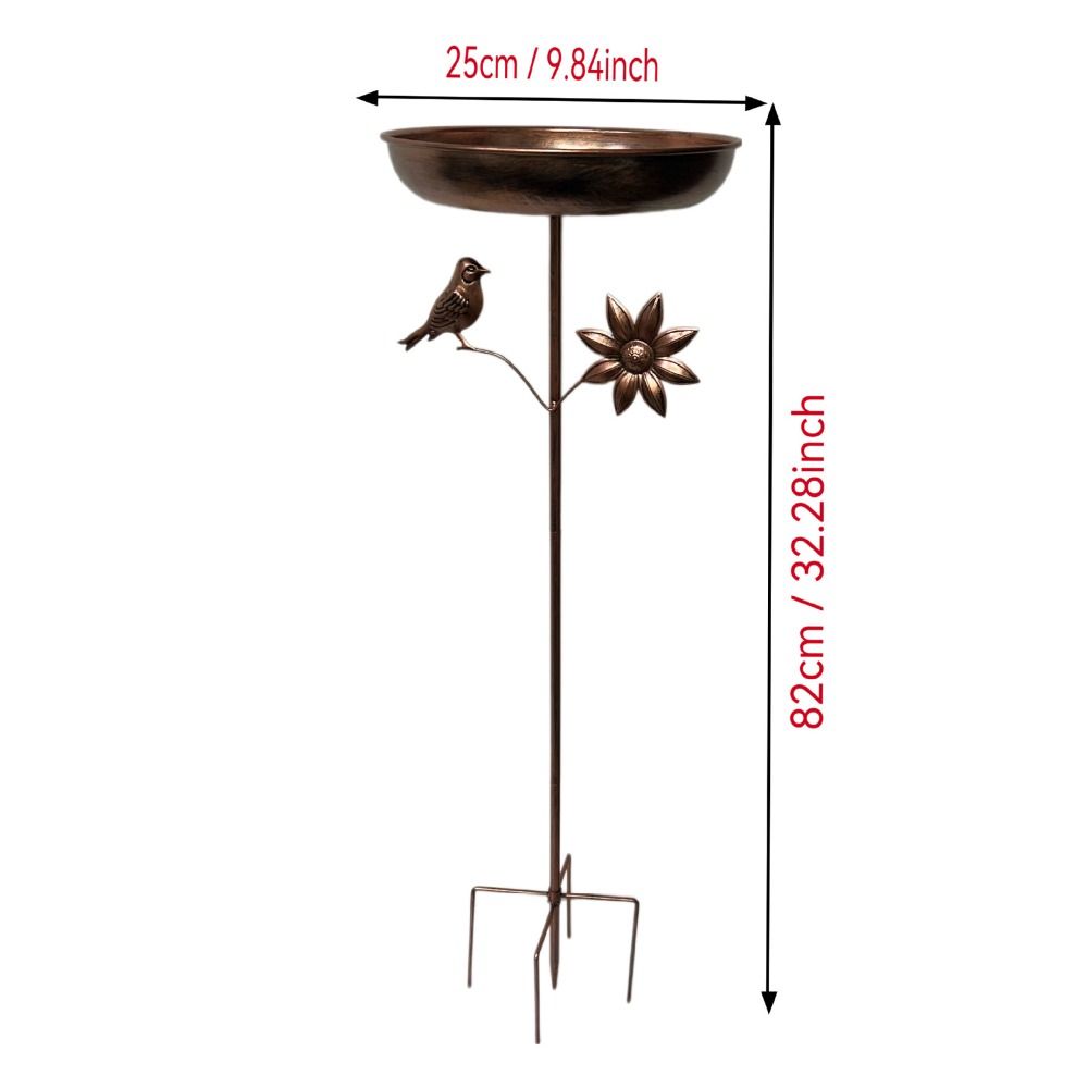 Retro Iron Garden Birdbath Rustproof Standing Bird Basin Hummingbird Feeder  Various Pet Birds