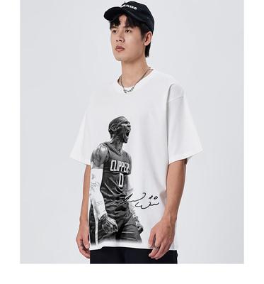 2024 New Rock Plan Westbrook Single Short Sleeve Star American Street T-shirt Summer Retro Men Women Vibe Trendy Top Men