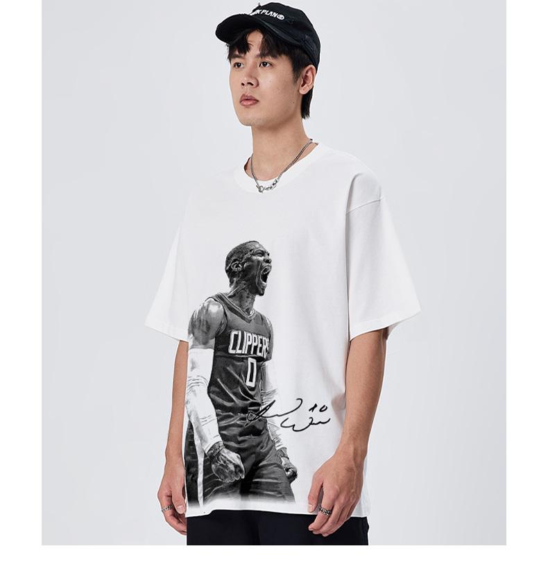 2024 New Rock Plan Westbrook Single Short Sleeve Star American Street T-shirt Summer Retro Men Women Vibe Trendy Top Men