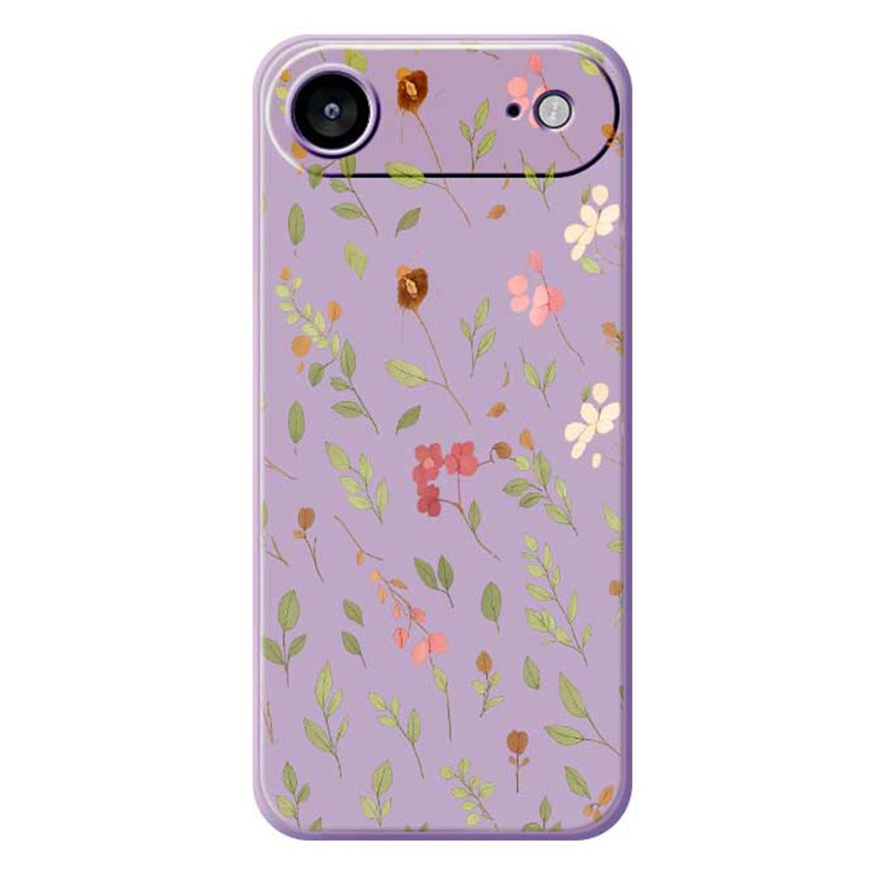 For iPhone 17 Air Case Small Flower Leaves Pattern Printing Straight Edge TPU Phone Back Cover