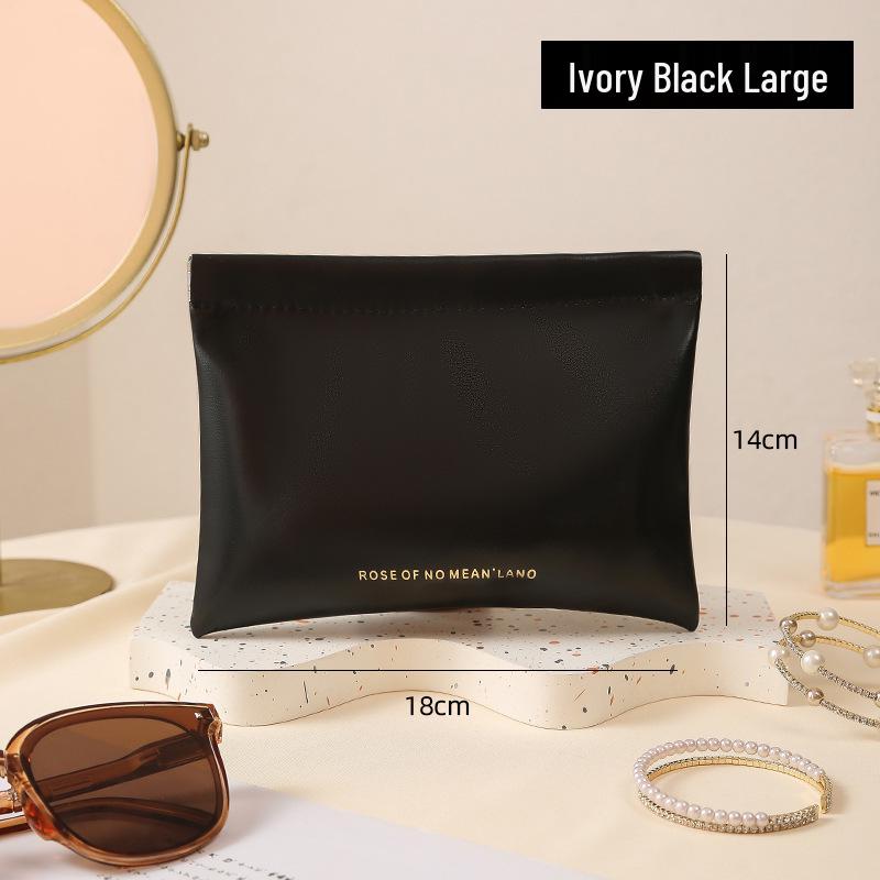 Portable Mini PU Makeup Bag with Automatic Closure for AirPods, Lipstick, and Miscellaneous Items