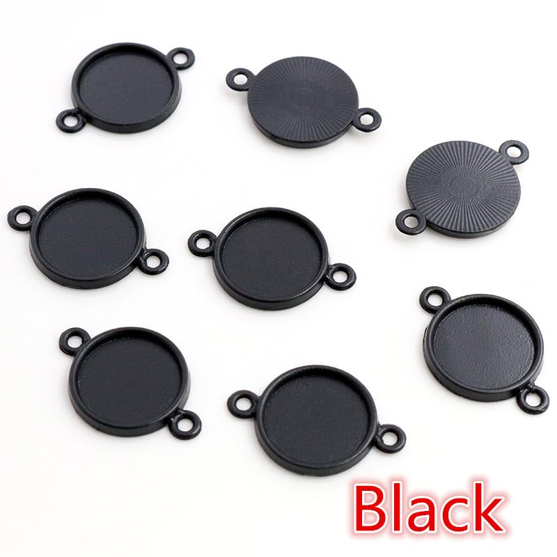 8-30mm Inner Size Classic 7 Colors Plated One Sided Double Hanging Simple Style Cabochon Base Setting Charms Pendant