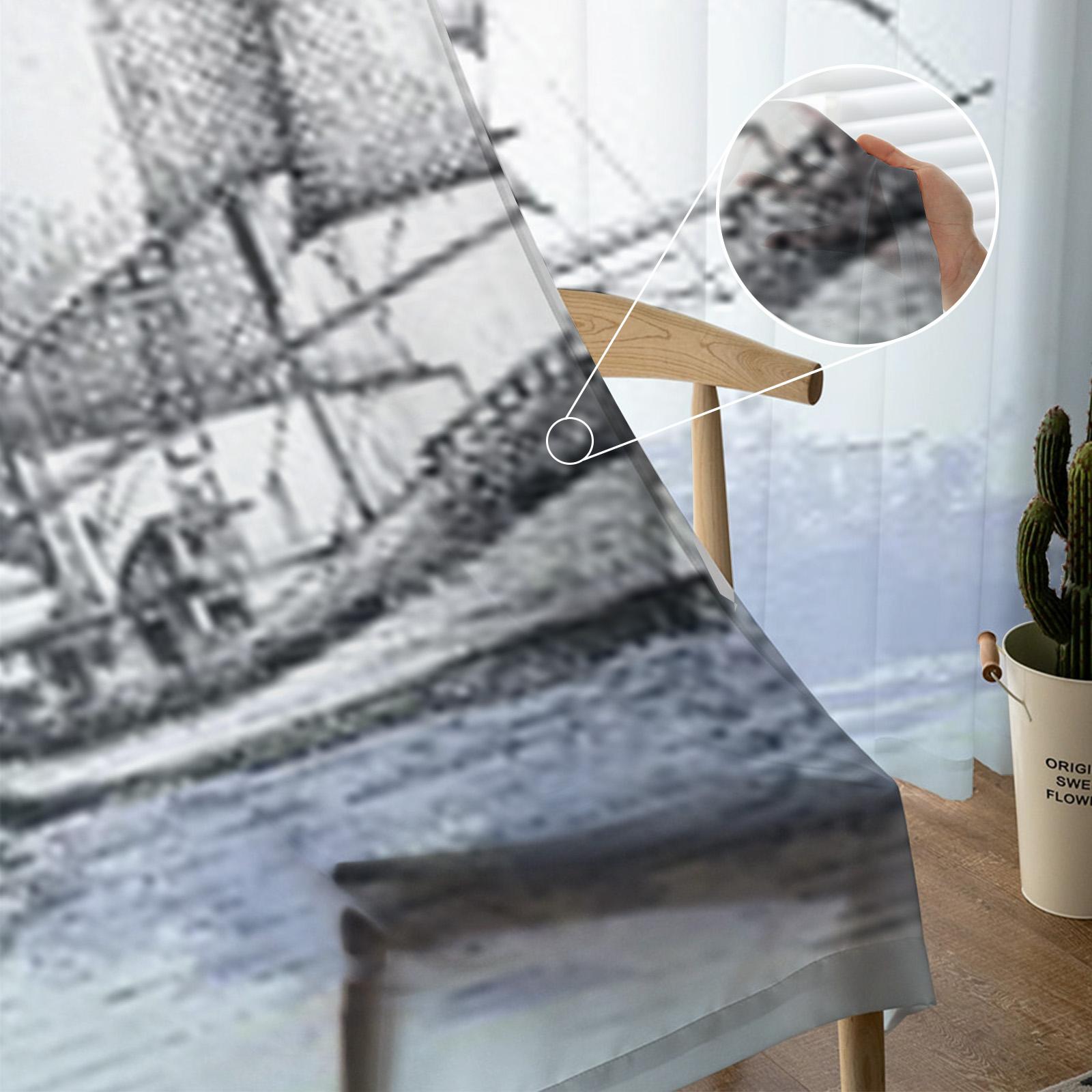 Рисунок лодки Тюль Прозрачные шторы для гостиной Украшения Шторы для комнаты Спальня — фото 5