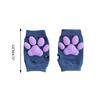Silicone 3D Cats Claw Pad Mittens Fingerless Kitten Paw Gloves Halloween Cats Cosplay Mitten Knitted Lolita Hand S