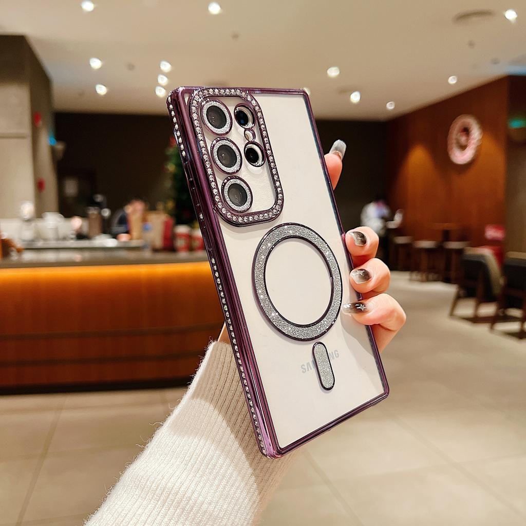 Samsung S24 Ultra Case S23 Diamond Enclosed A54 Full Inclusive Protective Case Wireless Charging