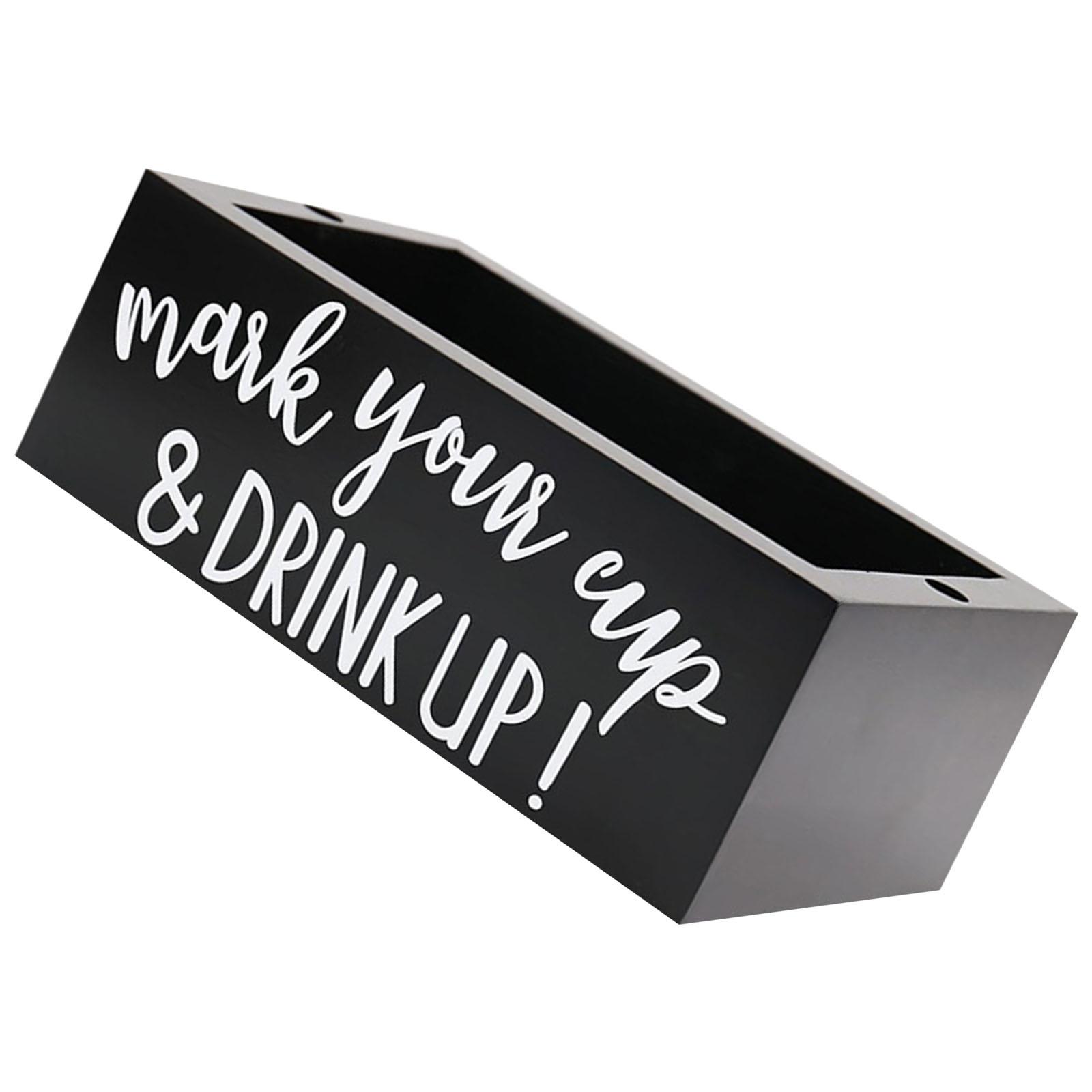 

Coffee Station Organizer for Cups and Lids Storage Box with Compartments Space saving Wooden Countertop Accessories B