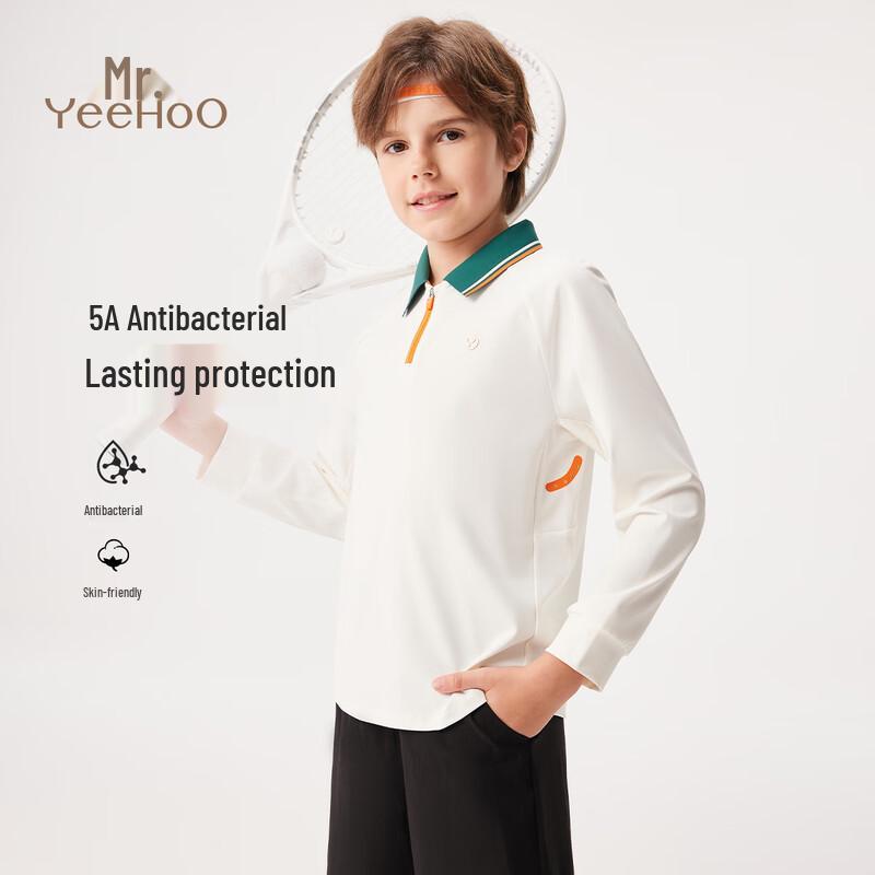 YEEHOO Boys  Sporty Long-Sleeve Polo Shirt 170