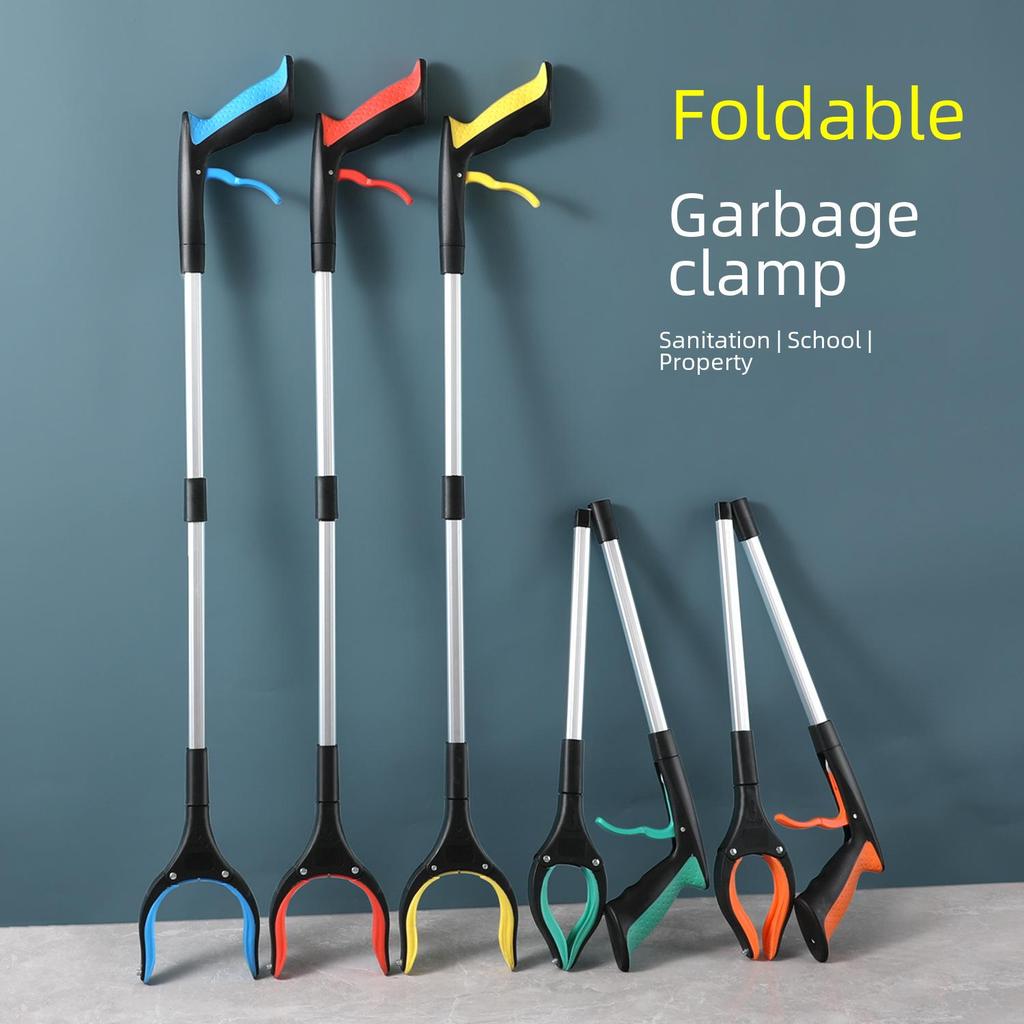 Collapsible Long-Handled Trash Picker Tongs - Household Sanitation Tool