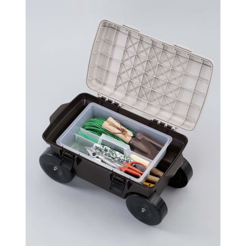 Bestco Field Cart with Tray, Botanical Style, MA-2221, 51 X 30.5 X 28.5 Cm, Brown