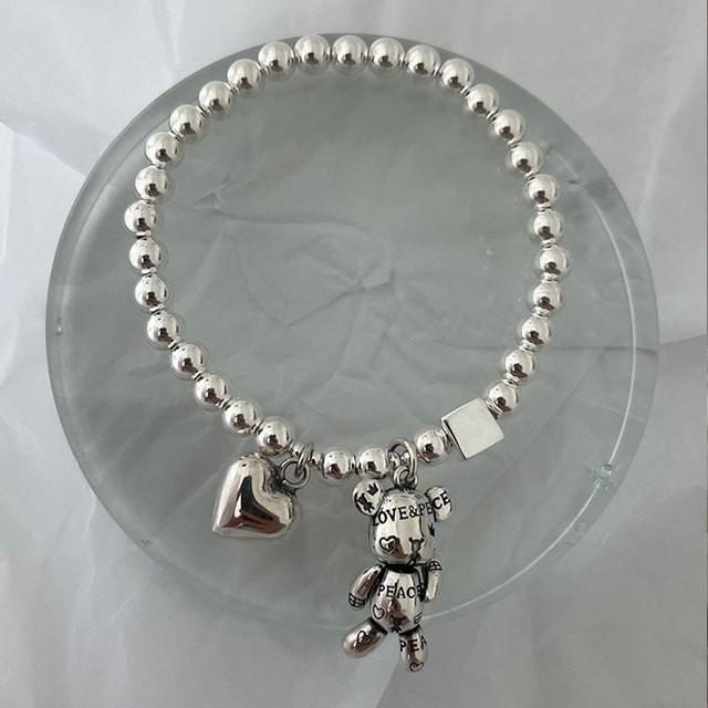 Summer 2022 Heart Bear Beaded Bracelet for Women – Elastic Niche Design Jewelry