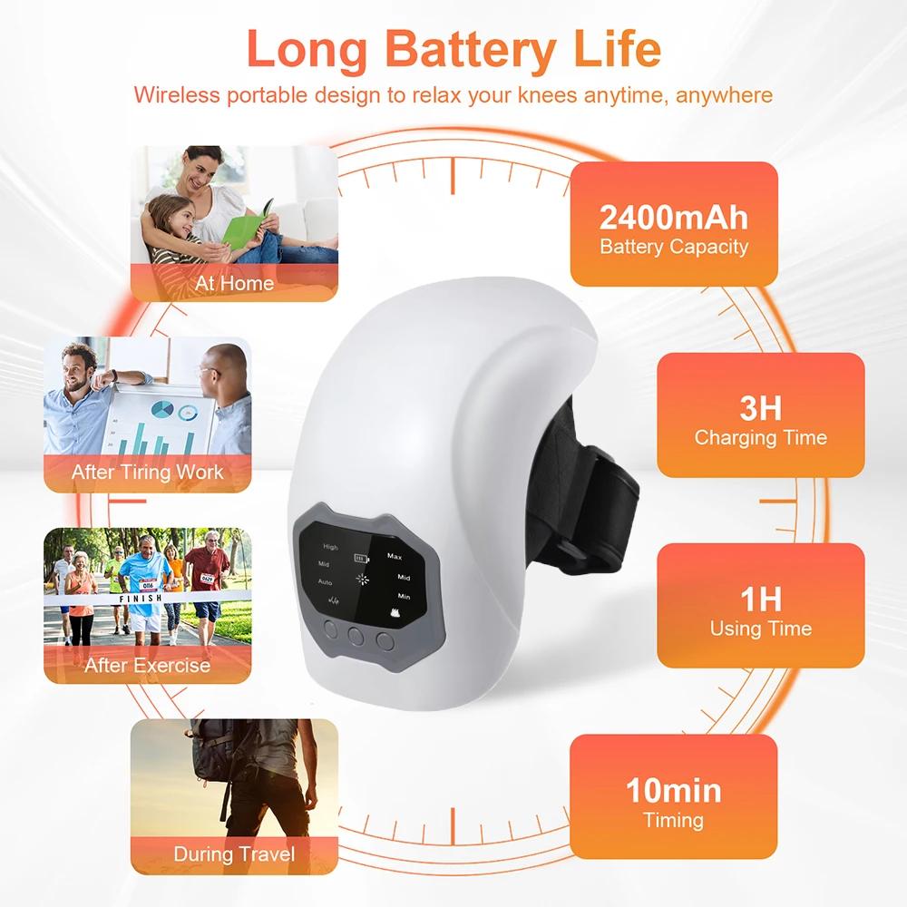 Trådlös elektrisk knämassagedyna Rött ljus terapi Luftkudde omslag Knämassagerare Luftkompression Hög vibrationsmassage