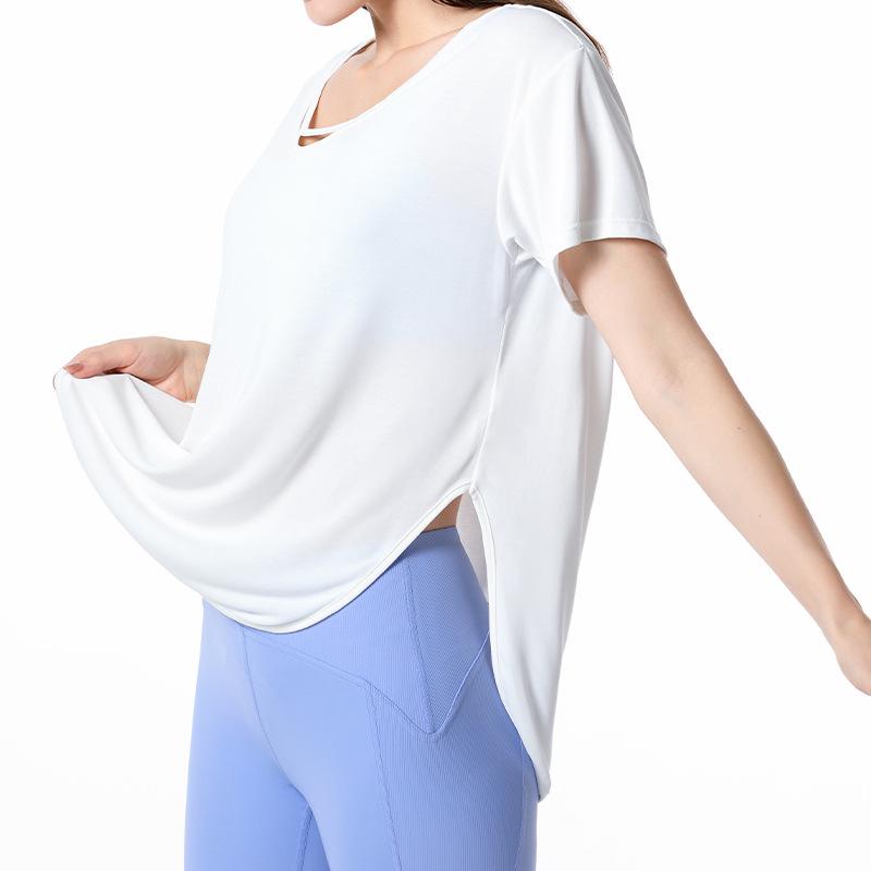 

Женская быстросохнущая накидка для йоги Lulu: Летняя Свободная Повседневная Одежда для Фитнеса Большого Размера Medium белый