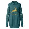 Sweat-shirt à capuche et manches longues pour femmes, imprimé de noël, poche mi-longue, avec poche