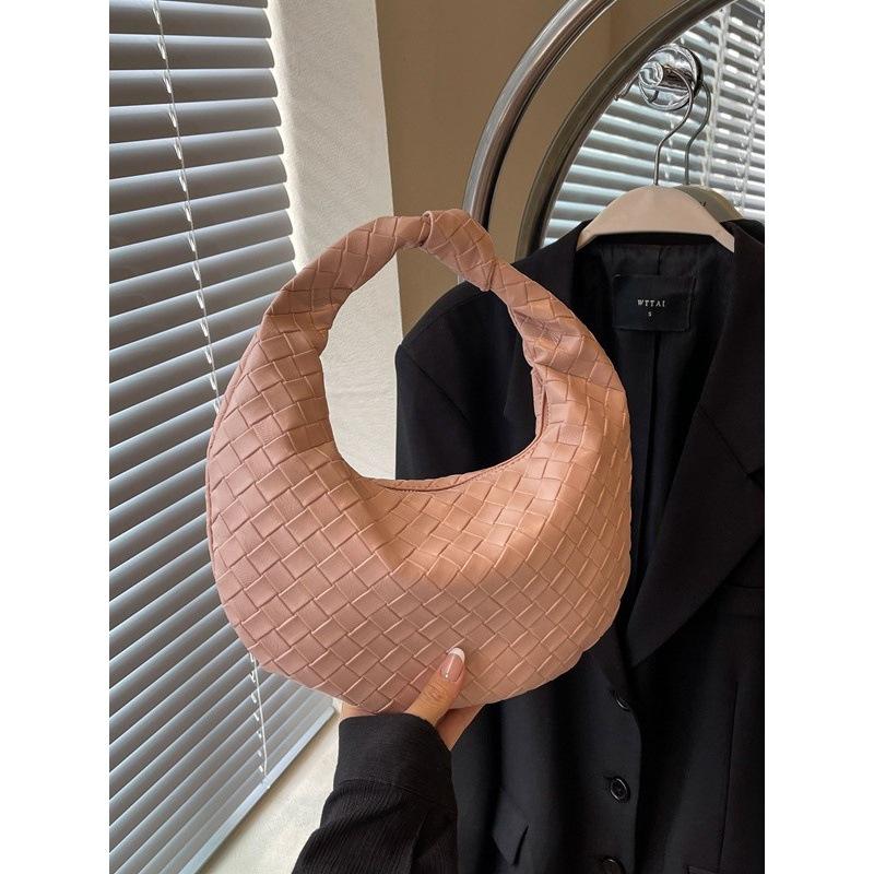 Trendy Texture Woven Portable Women's Bag 2025 Summer New Versatile Commuter Solid Color Underarm Bag Shoulder Bag