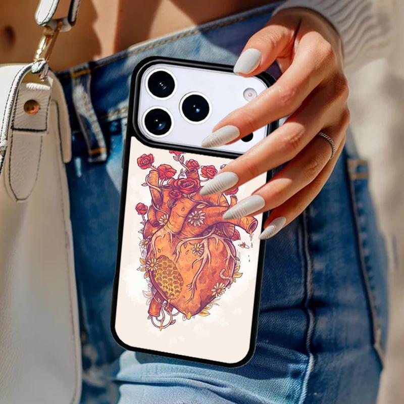 Medical Human Organs Heart Art Phone Case For iPhone 17 Air 14 15 13 12 Max Cover For Apple 16e 11 Pro Max Plus Coque