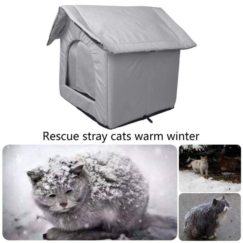 Winter Warm Streunerkatzen Zelt Katzen Unterschlupf Nest mit Wasserdichter Konstruktion und Isoliertem Innenraum für Garten Hof