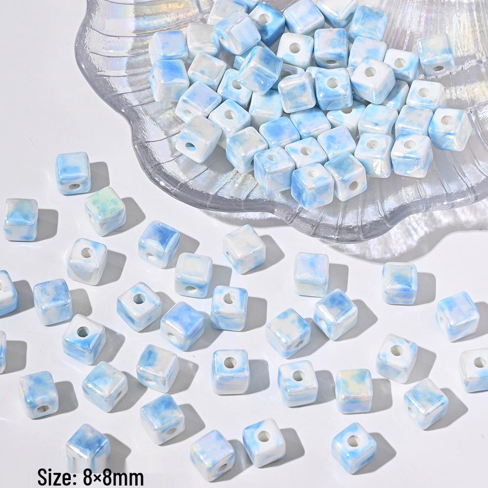 Blue Series Japanese Ceramic Seashell & Heart Beads for DIY Jewelry