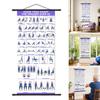 Chair Yoga Wall Chart, Canvas Poster with Hanging Rod And Rope, Chair Yoga Chart for Seniors Beginners Home Stretching Mobility Guide