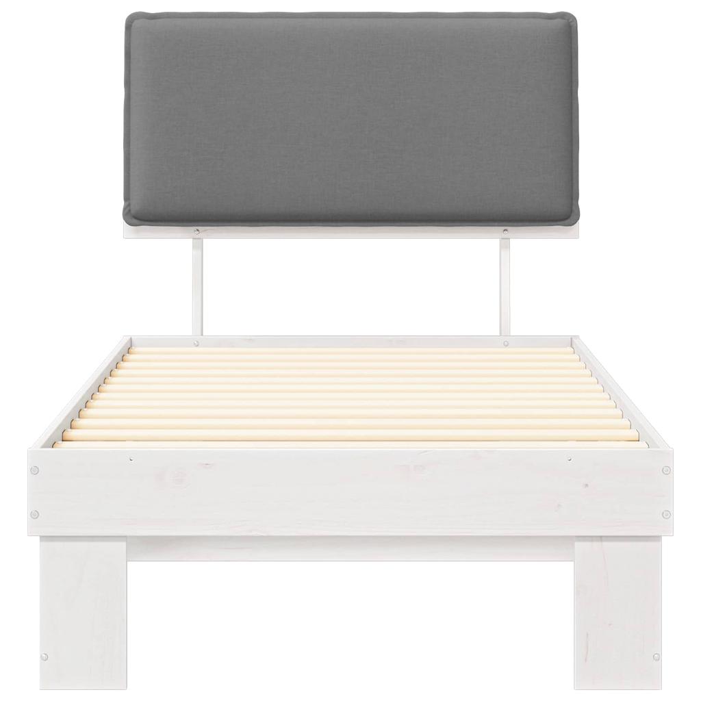 Bed Frame with Padded Headboard Light Grey 75 x 190 cm