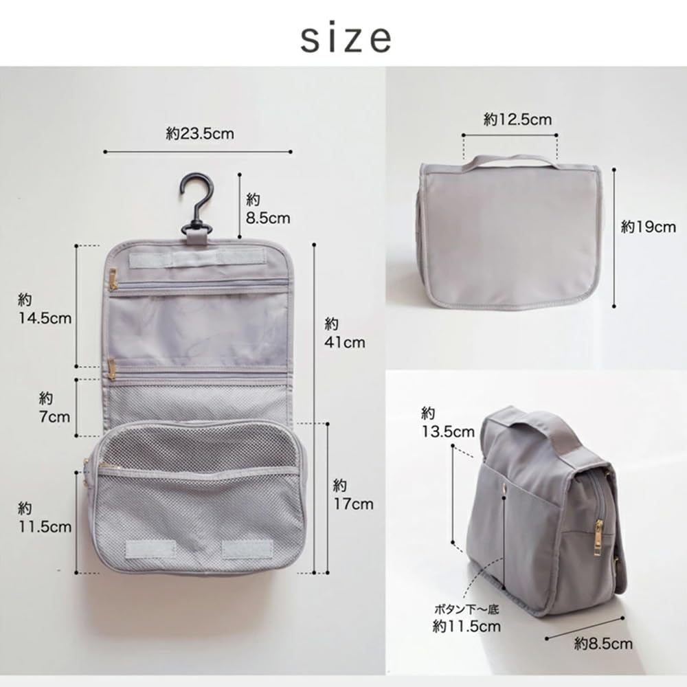 GlovesDEPO Hanging Travel Pouch with Freestanding Cosmetic Light Pink Hook, Pouch, Compact,