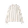 Natural Beauty Basic Trimmed Beige Women's Two-Tone Blouse,