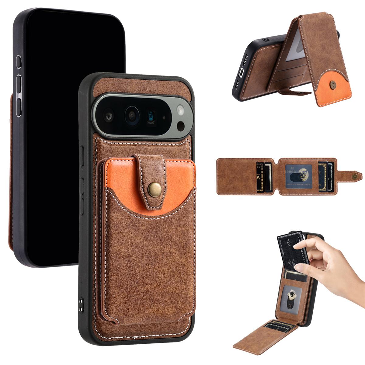 

Google Pixel Case: Magnetic Wallet Cover for Pixel 6A-9 Pro XL - Stand/Wireless Charge (6 Colors) Google Pixel 9 Pro XL коричневий